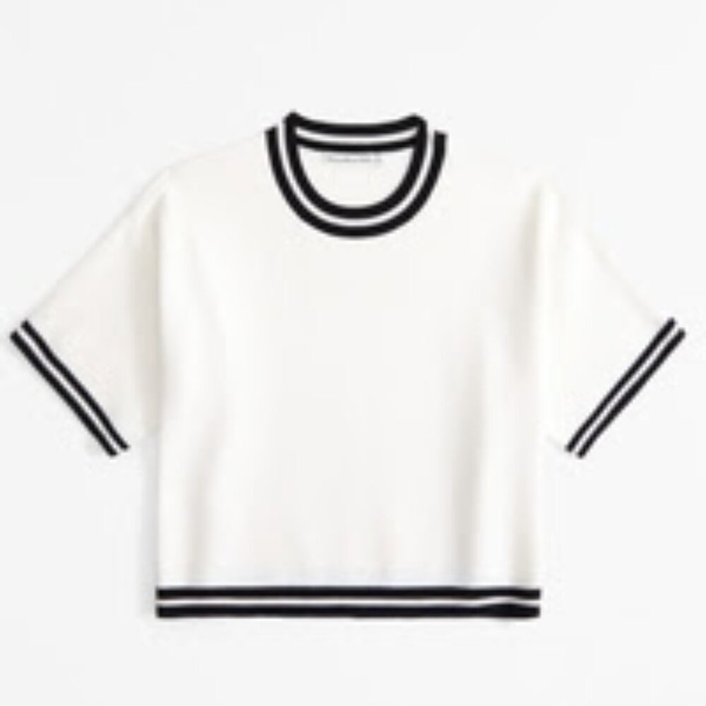Abercrombie Women’s LuxeLoft Sweater Tee (Cream, Size M)